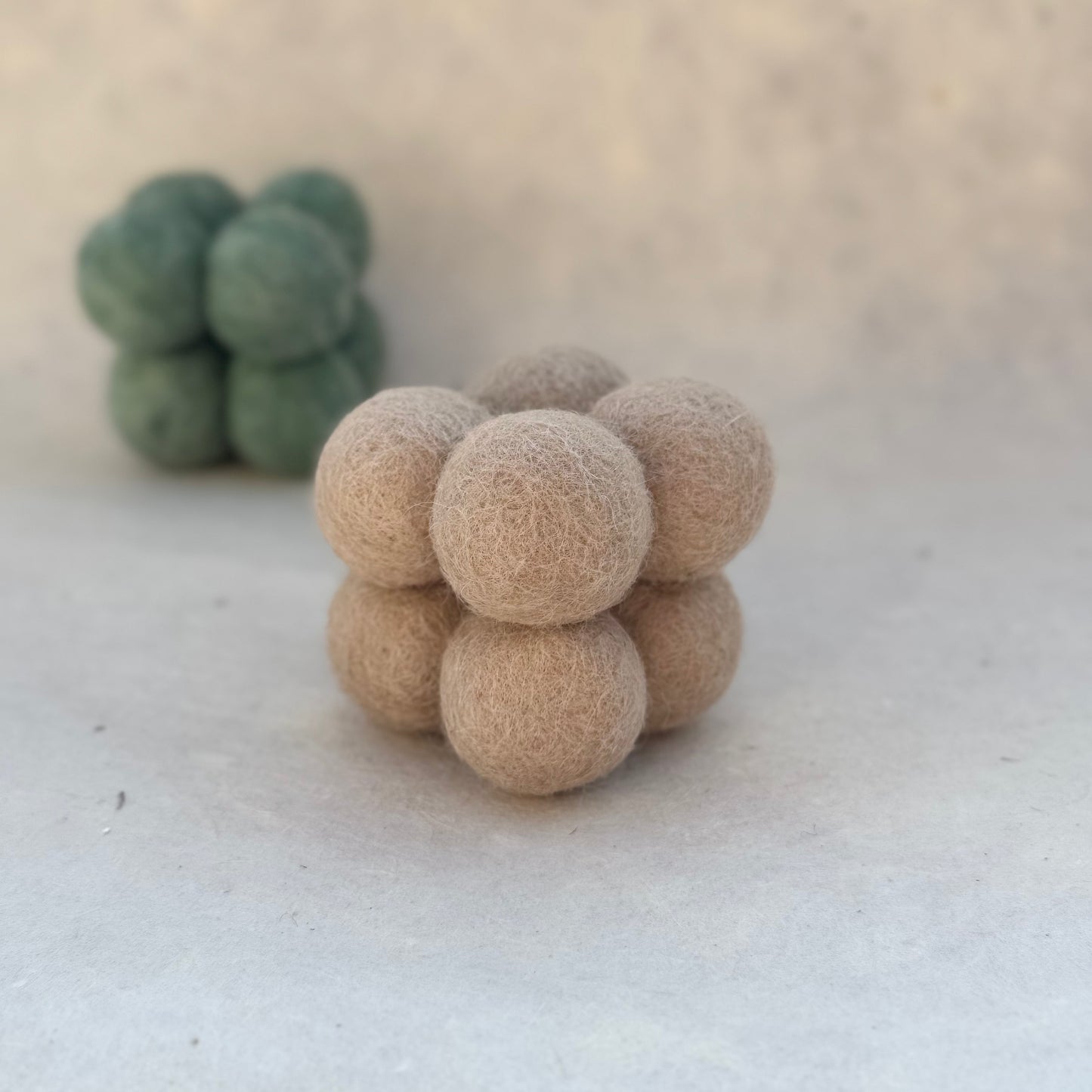 Felt Cube Puzzle – Natural Wool Cat Enrichment Toy