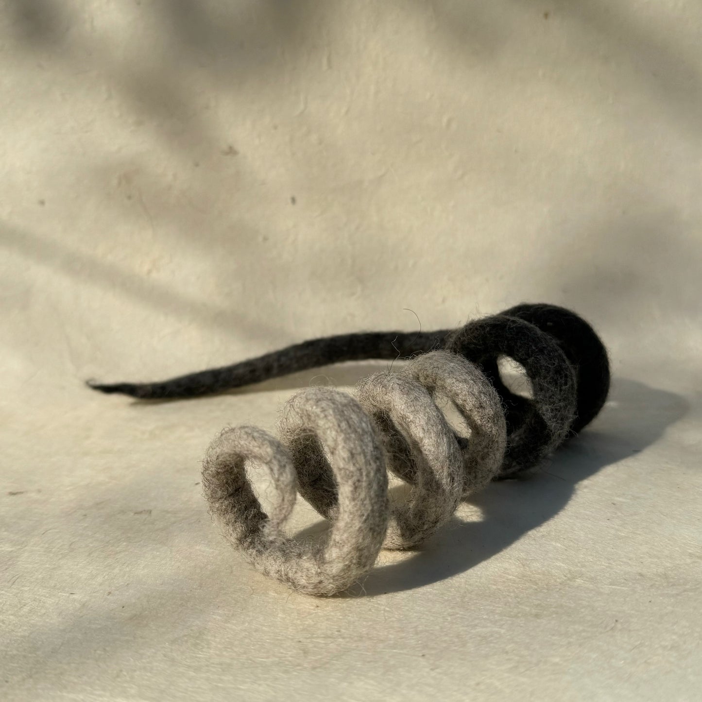 Felt Spiral Cat Toy – Handmade Wool Chaser Toy