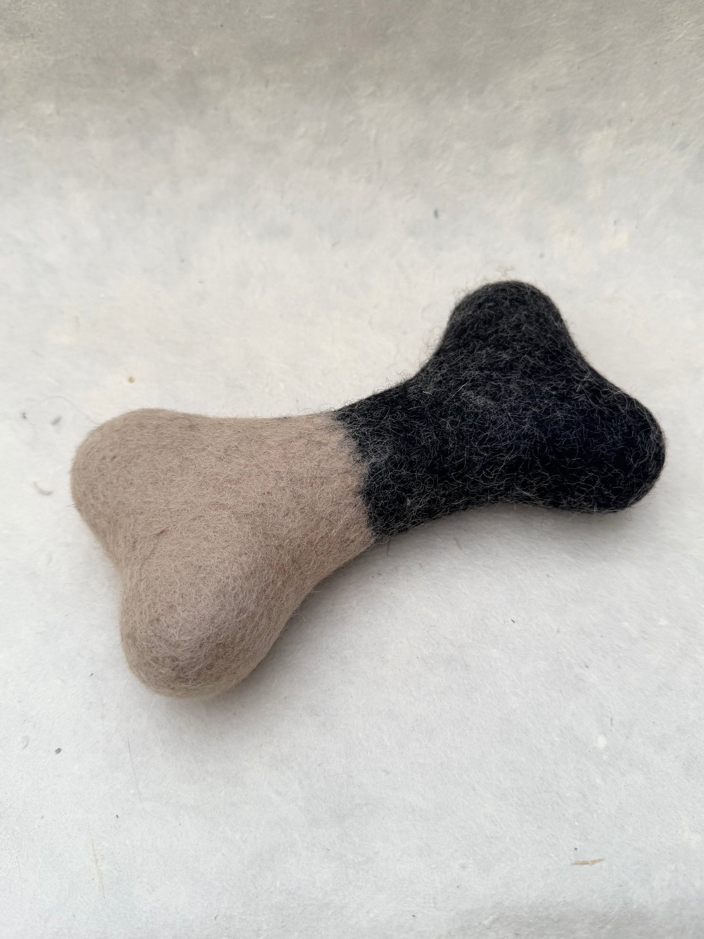Felt Bone Dog Toy – Handmade from Natural Wool
