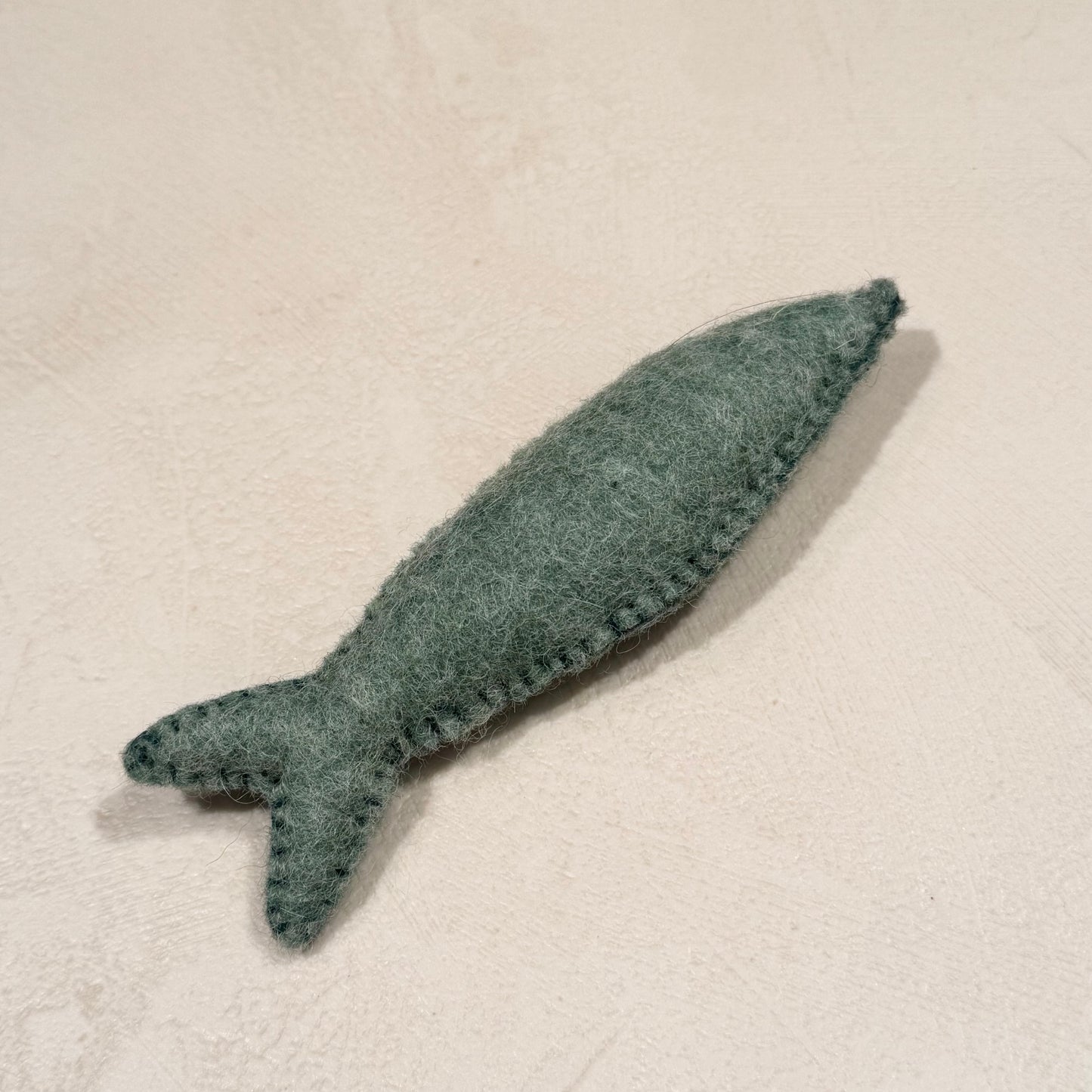 Wool Felt Fish Cat Toy – Handmade Natural Sardine Toy
