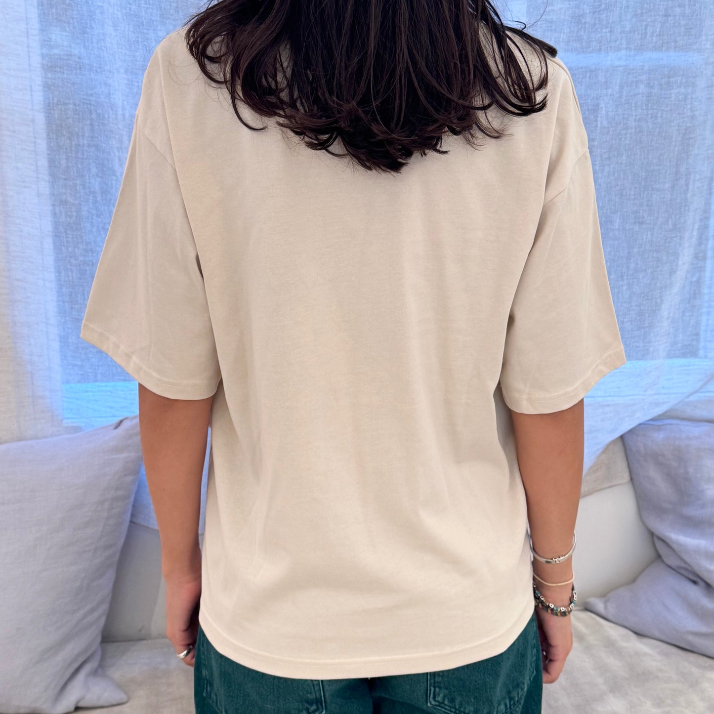 Women’s Organic Cat T-Shirt – Oversized Fit, Eco Print