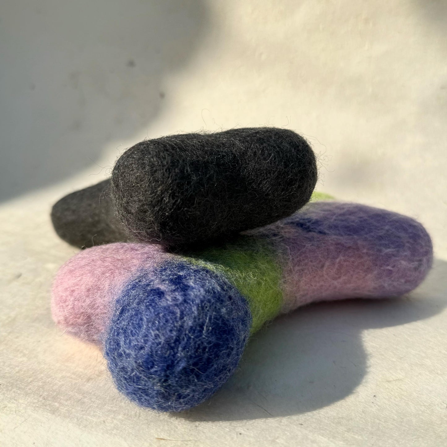 Felt Bone Dog Toy – Handmade from Natural Wool