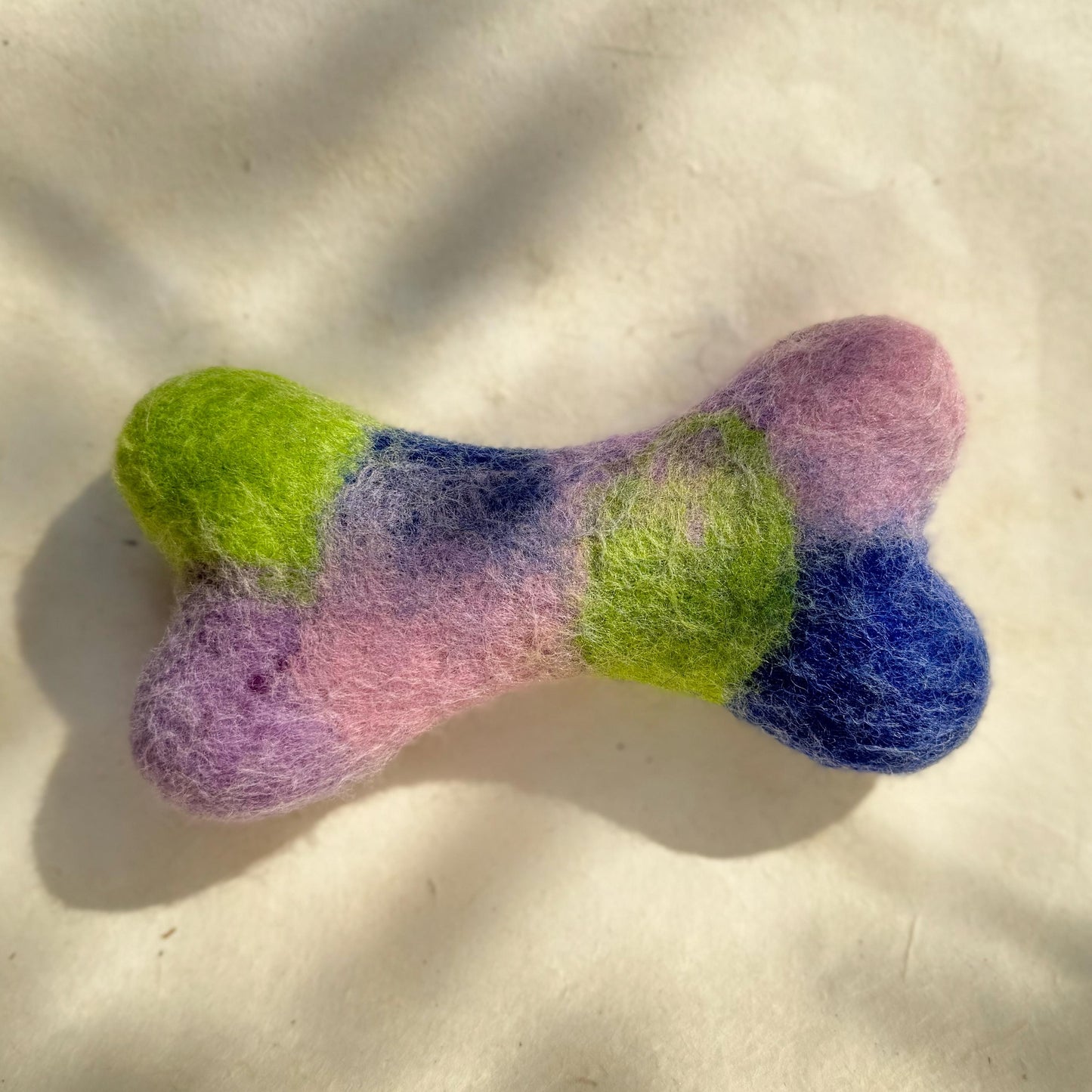 Felt Bone Dog Toy – Handmade from Natural Wool