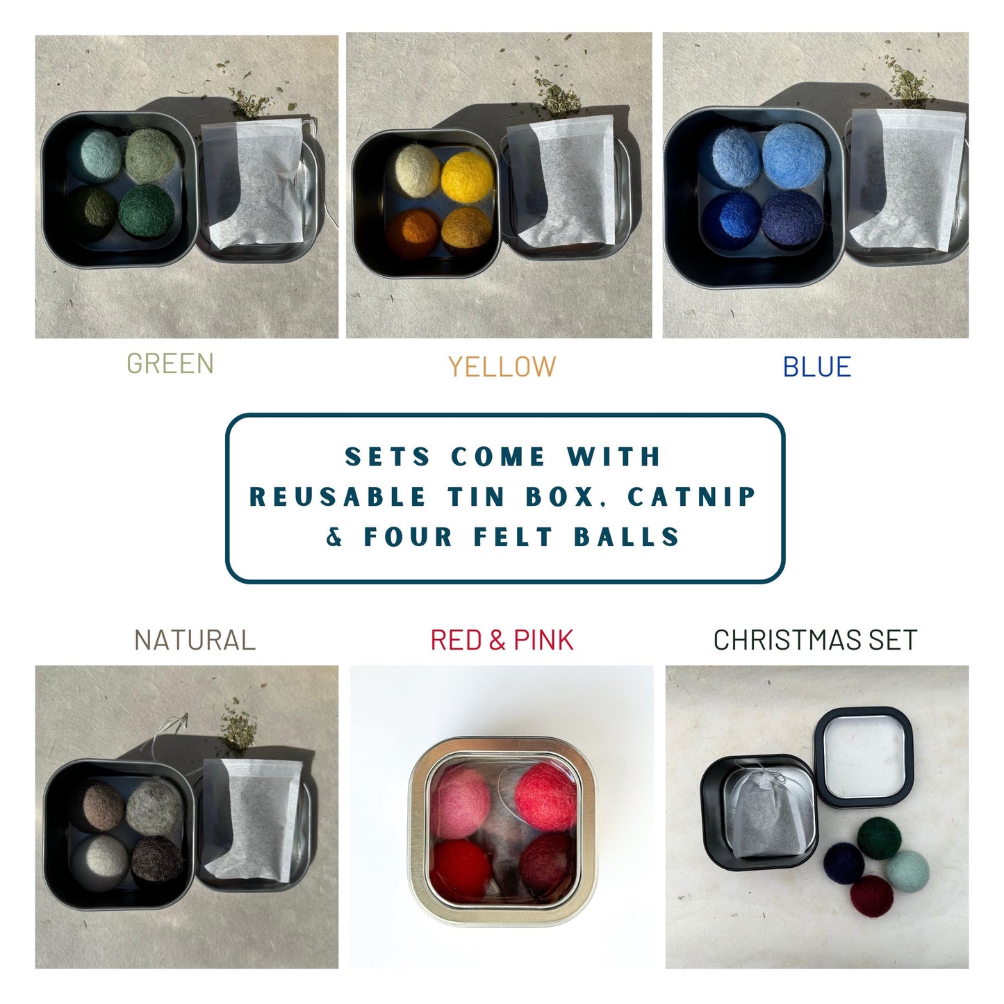 Catnip-Infused Felt Balls - Eco-Friendly Wool Cat Toy