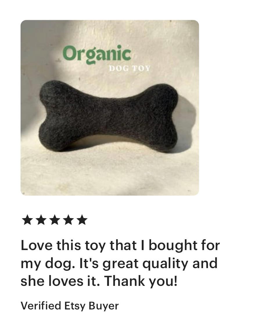 Felt Bone Dog Toy – Handmade from Natural Wool