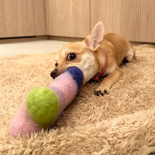 aesthetic dog toy natural wool chew toy