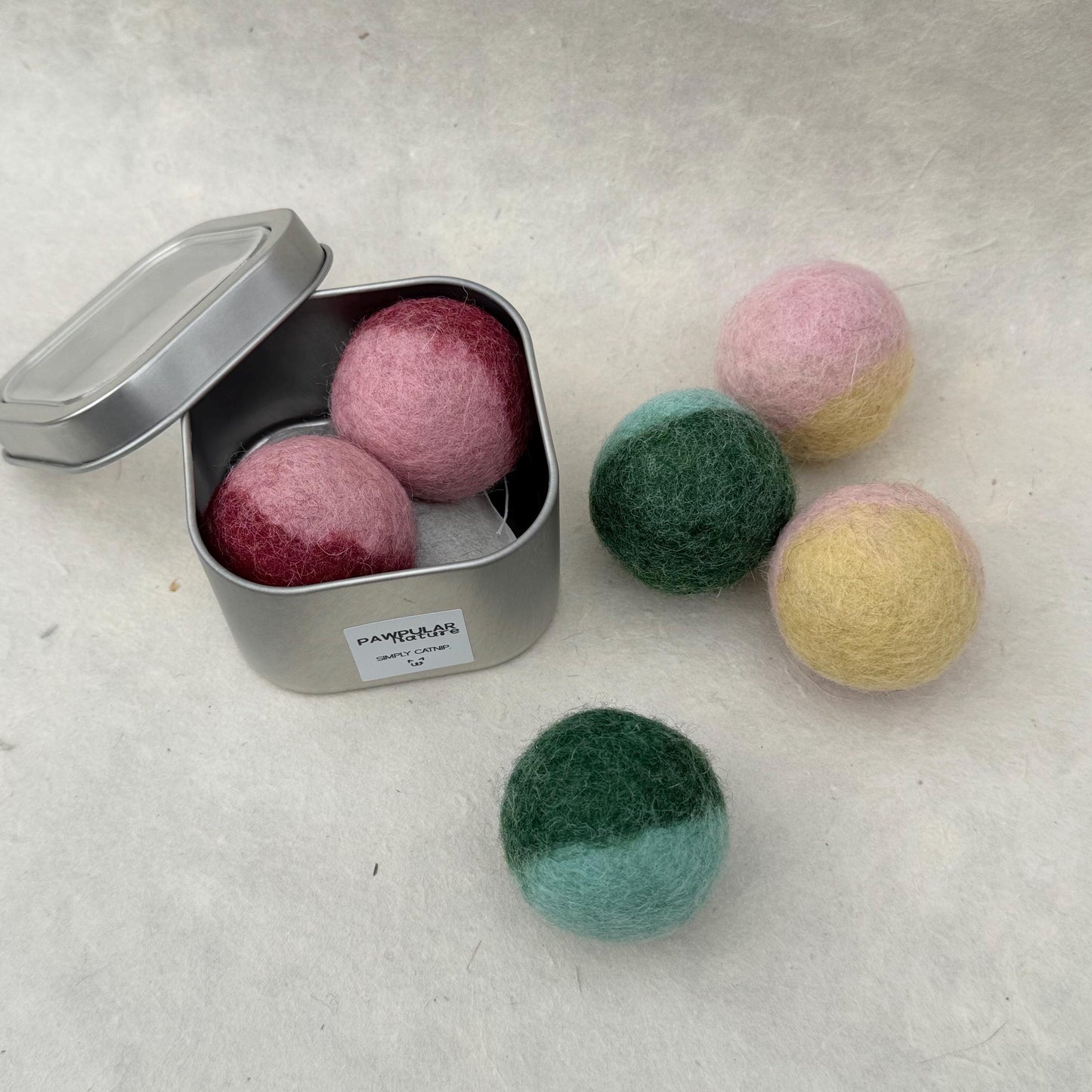 Large Catnip-Infused Felt Ball Set